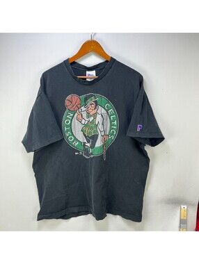 Vintage 90s Boston Celtics Leprechaun Faded Tee 2XL Black